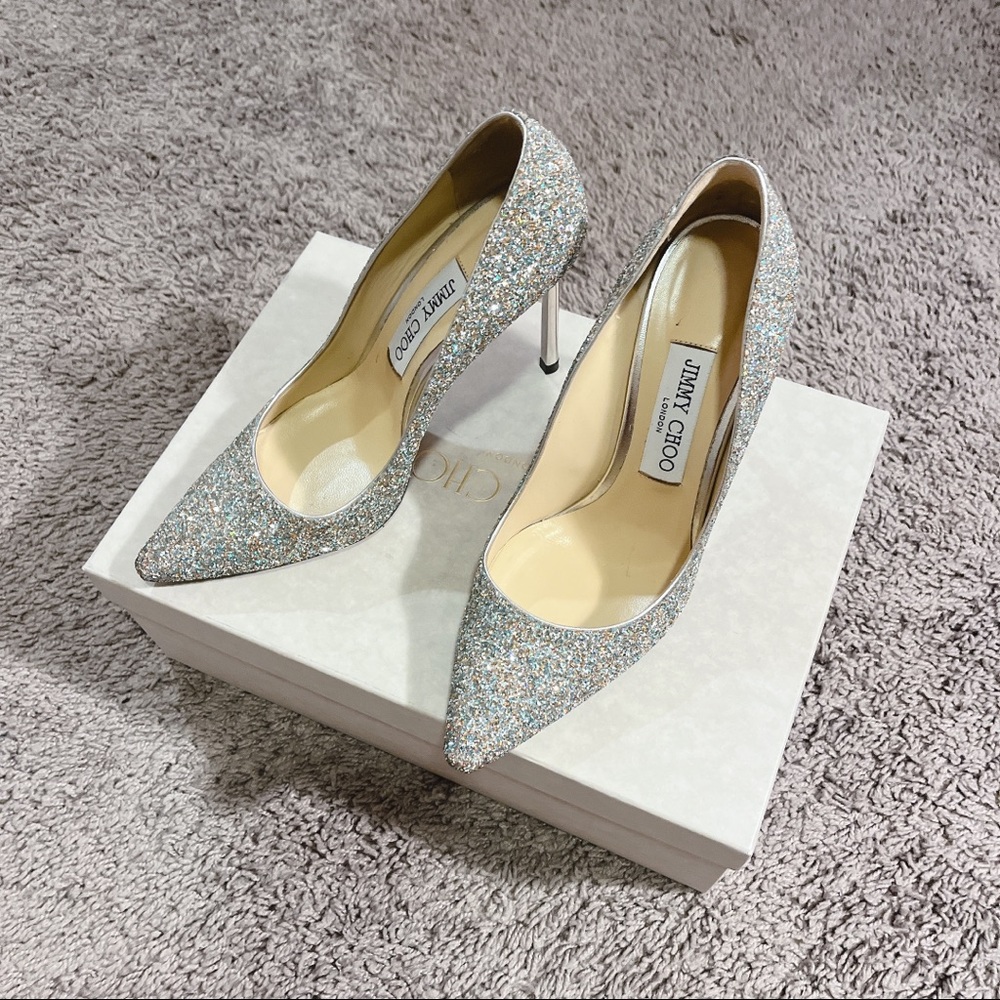 Jimmy Choo Romy 100 Glitter Pump